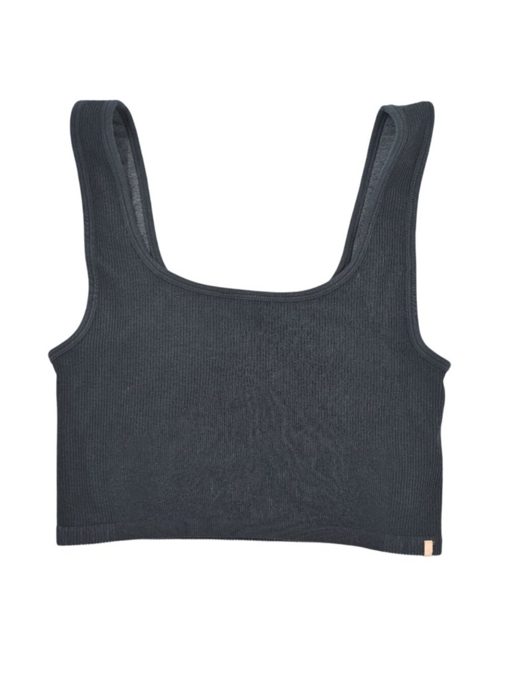 Lunya Seamless Modal Flow Cropped Tank in Immersed Black